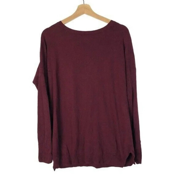 American Eagle AEO Burgundy Red V-Neck Pullover Sweater L - Picture 2 of 3